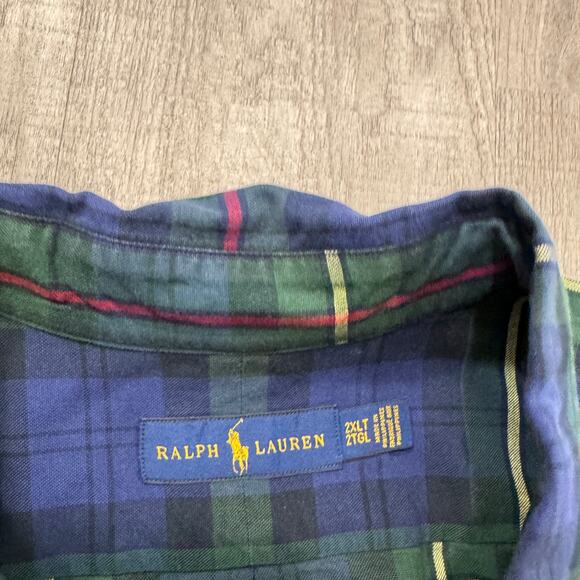Polo Ralph Lauren Shirt Men's 2XLT Long Sleeve Button Down Preppy Plaid Check - Picture 4 of 7
